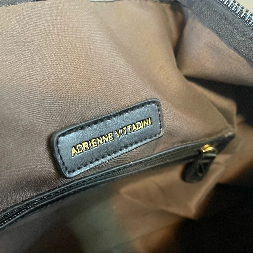 Adrienne Vittadini Weekender Travel Bag Brown Duffle Removable Shoulder Strap